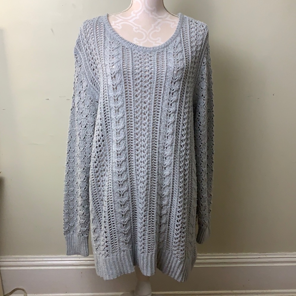 3 for $30-GUC Lane Bryant Gray Crochet Sweater 22/24